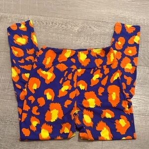 LuLaRoe Vibrant Orange and Blue Leggings